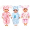 Wedhapy Accessoires De Poupée De Bébé 18 Pouces Vêtements De Poupée 3 Pièces Dessin Animé Mignon Imprimé Pointillé Bébé Poupé