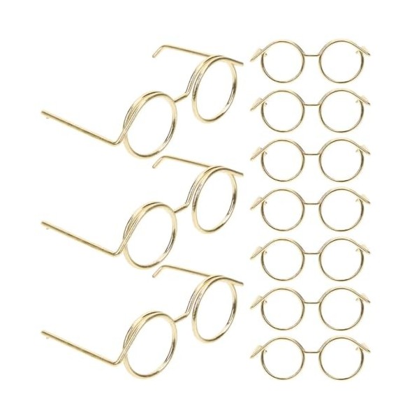 TOYANDONA 12 Pièces Mini Lunettes De Poupée Lunettes Jante en Fil Métallique Lentille sans Cadre Poupée Habiller Lunettes pou