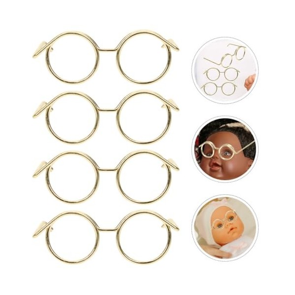 TOYANDONA 12 Pièces Mini Lunettes De Poupée Lunettes Jante en Fil Métallique Lentille sans Cadre Poupée Habiller Lunettes pou