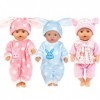 Tadoiooy Accessoires de poupée pour bébé, vêtements de poupée 3pcs Mignons Dessin animé en pointillé Baby Doll Vêtements en P