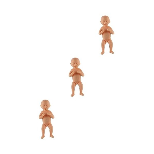 Totority 3Pcs Poupée en Résine Mini Poupées Poupées Miniatures Bébé Poupées Reborn Poupées De Collection Petit Bébé Poupée Ga