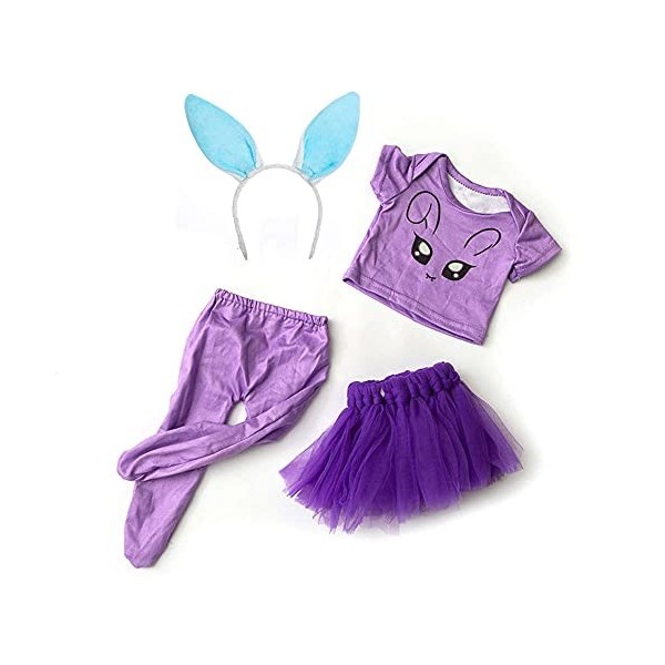 GIVBRO Vêtements de poupée Halloween pour poupée de 45,7 cm, t-shirt, legging jupe tullée et coiffe, accessoires de jouets 