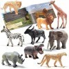 PREXTEX A la Recherche réaliste Safari Figures animales - 9 Grandes Figures en Plastique avec Animaux de la Jungle Livre Gran