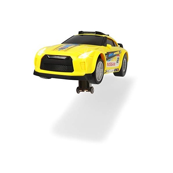 Dickie Toys Nissan GTR - Wheelie Raiders - Voiture de Jeu motorisée - Véhicule pour Enfants - Lumière et Son - Fonction Roue 