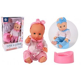 CLEMENT CLEMENTINE - Poupon avec Pot - Jouet pour Enfant - 124413 - Couleur Aléatoire - Plastique - Poupée - Bébé - Mannequin