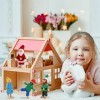 cobee Maison de poupée de Noël en Bois Personnes, 7PCS Mini Noël Famille Dollhouse Dolls Set Lovely Family Figures Kids Happy