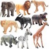 PREXTEX A la Recherche réaliste Safari Figures animales - 9 Grandes Figures en Plastique avec Animaux de la Jungle Livre Gran