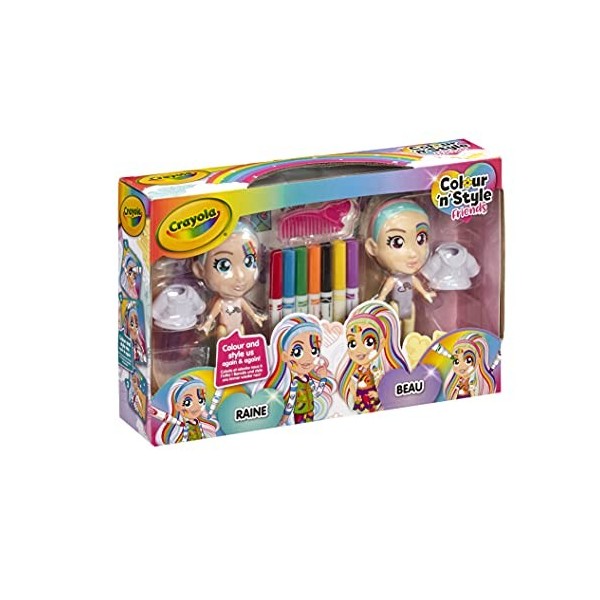 CRAYOLA - Color N Style - Rainbow Twins - Poupées à personnaliser - A partir de 3 ans Blanc 919200.006