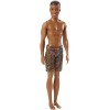 Barbie Plage poupée Ken brun avec short de bain motifs géométriques, jouet pour enfant, DWK07
