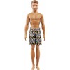 Barbie Plage poupée Ken brun avec short de bain motifs géométriques, jouet pour enfant, DWK07