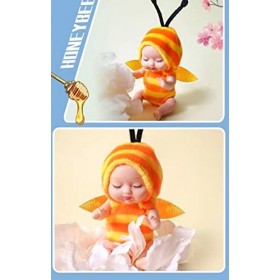 Lot de 6 mini poupées Reborn ornementales miniatures de la renaissance endormie - Cadeau de Noël