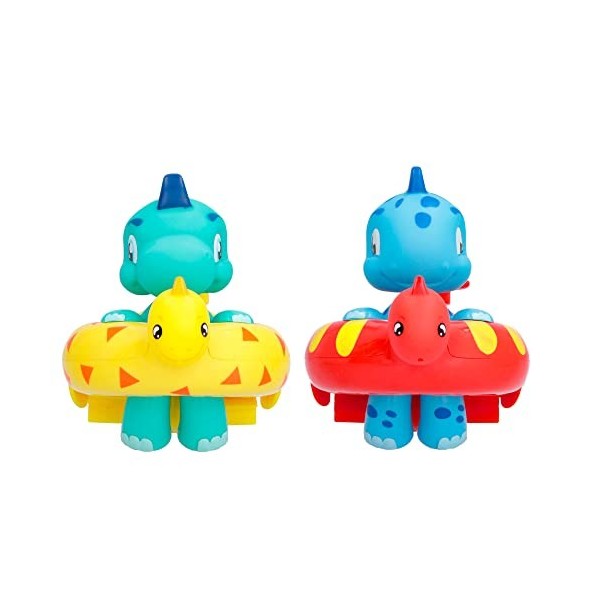 BLOOPIES Floaties Dinos | 2 Poupées Aquatiques Atlas et Artie . Lancent de leau et Font des Bulles - Jouet de Bain pour garç