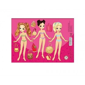 Lot de 4 poupées en papier avec vêtements