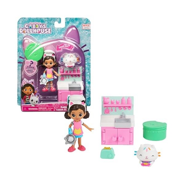 Gabby et la Maison Magique - Gabbys Dollhouse - PACK 2 FIGURINES ET ACCESSOIRES - Coffret Jardin Enchanté - Gabby, 1 Figurin