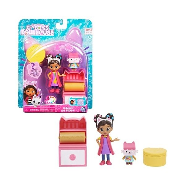 Gabby et la Maison Magique - Gabbys Dollhouse - PACK 2 FIGURINES ET ACCESSOIRES - Coffret Jardin Enchanté - Gabby, 1 Figurin