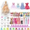 42 ensembles de vêtements et accessoires pour poupées Barbie, vêtements et accessoires inclus robe de mode+ Bikini+Tops+ pant