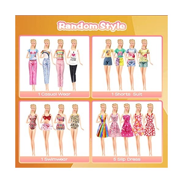 42 ensembles de vêtements et accessoires pour poupées Barbie, vêtements et accessoires inclus robe de mode+ Bikini+Tops+ pant