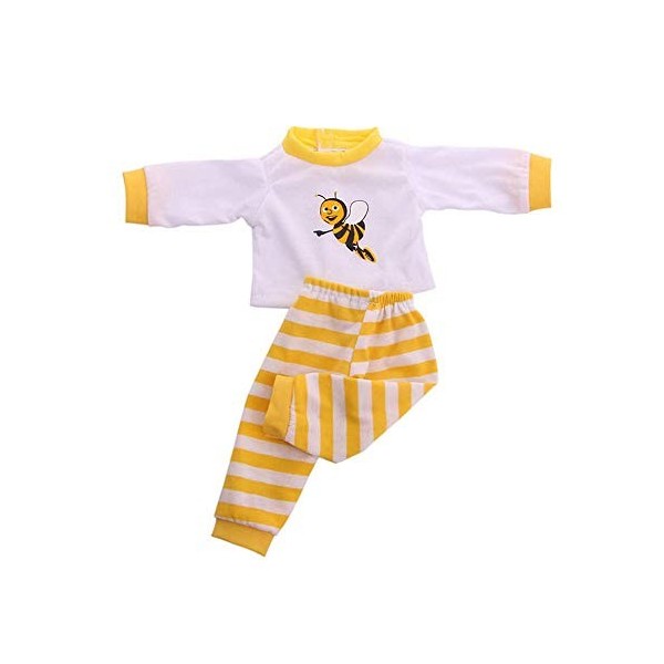 Aeromdale Ensemble de vêtements de poupée à manches longues et pantalons rayés Pateern pour poupée American Girl de 43 cm, ac