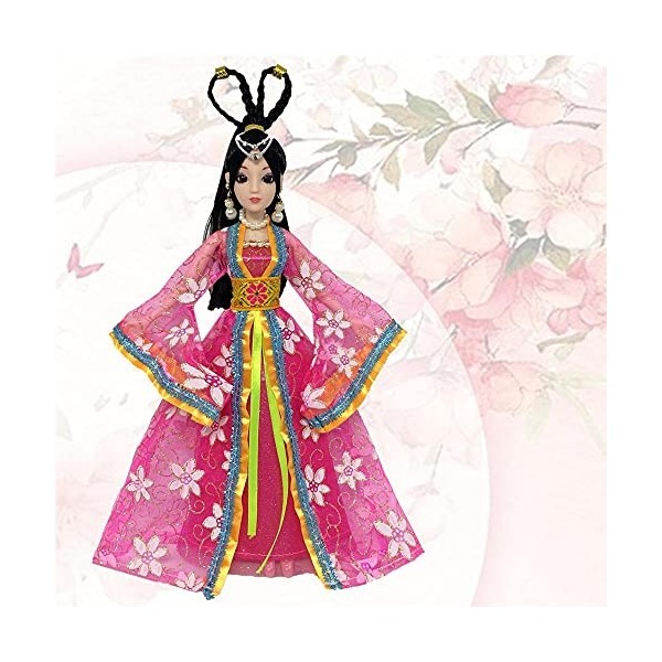 Hinleise Vêtements de poupée - Robe de fée - Tenue rétro chinoise de luxe - Imprimé floral - Accessoires pour poupée de 29 cm