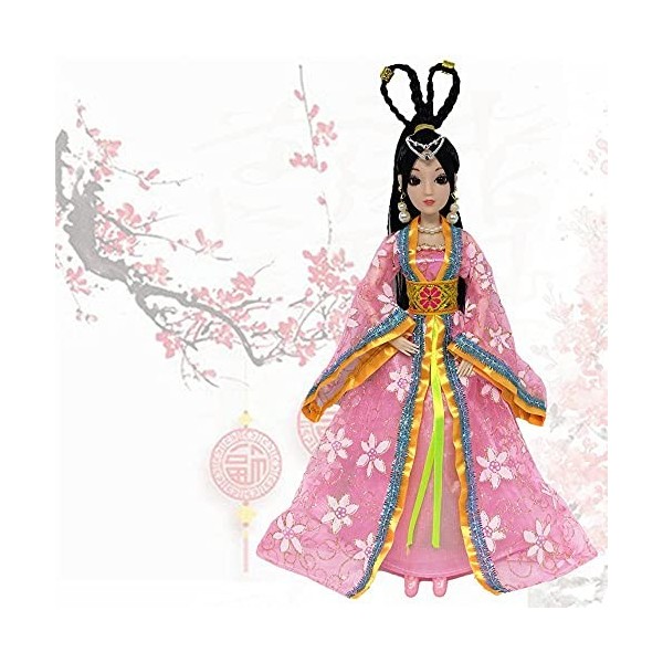 Hinleise Vêtements de poupée - Robe de fée - Tenue rétro chinoise de luxe - Imprimé floral - Accessoires pour poupée de 29 cm