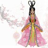 Hinleise Vêtements de poupée - Robe de fée - Tenue rétro chinoise de luxe - Imprimé floral - Accessoires pour poupée de 29 cm