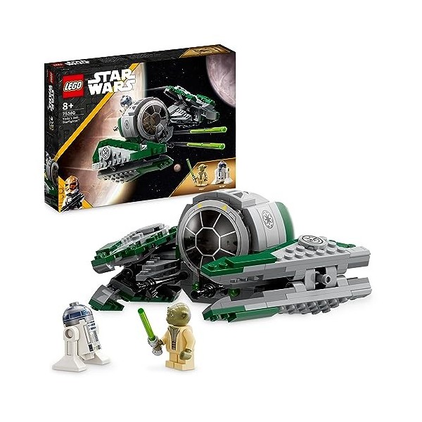 LEGO 75360 Star Wars Le Chasseur Jedi de Yoda, Jouet de Construction, The Clone Wars Set de Véhicules avec la Minifigurine Yo