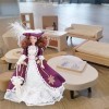 Natudeco Miniature Porcelaine Personnes modèle 1/12 Maison de poupée poupée en céramique Style Victorien Violet foncé Jupe Ch