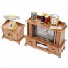 TOYANDONA 1:12 Échelle Poupée TV Cabinet Ensemble Miniature Maison De Poupée Meubles Maison De Poupée Salon Télévision Mini T