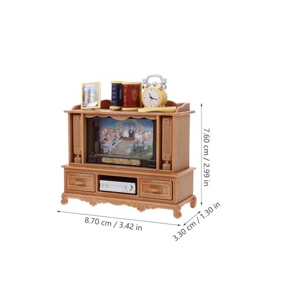 TOYANDONA 1:12 Échelle Poupée TV Cabinet Ensemble Miniature Maison De Poupée Meubles Maison De Poupée Salon Télévision Mini T