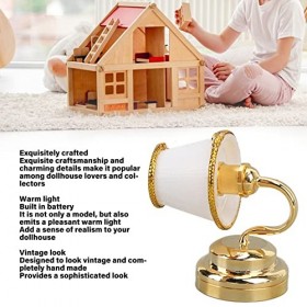 Syrisora ​​Dollhouse Miniature Applique Murale en Métal Mini LED Chaude Maison de Poupée Applique Murale pour 1/12 Décoration