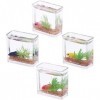 Zerodeko 4Pcs Aquarium Carré De Maison De Poupée 1 12 Bocal À Poisson De Maison De Poupée Petit Bocal À Poisson en Verre Mini