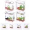 Zerodeko 4Pcs Aquarium Carré De Maison De Poupée 1 12 Bocal À Poisson De Maison De Poupée Petit Bocal À Poisson en Verre Mini