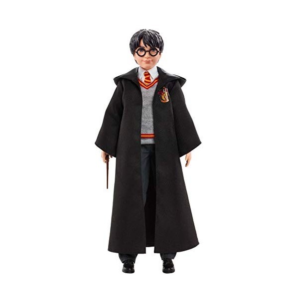 Harry Potter Poupée articulée de 26 cm en uniforme Gryffondor en tissu avec baguette magique, à collectionner, jouet enfant, 