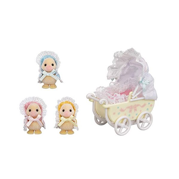 Sylvanian Families - Les adorables triplés canard et landau - 5601 - Figurines Prêt-à-jouer - Mini Poupées