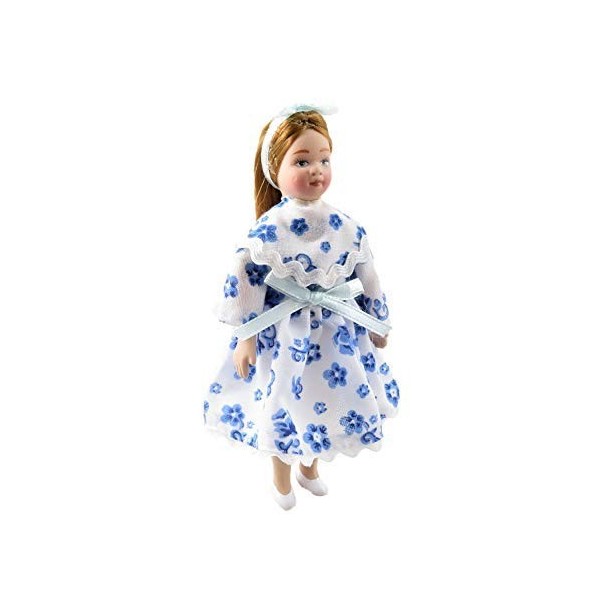 Melody Jane Poupées Maison Moderne Petite Fille en Fête Robe 1:12 Échelle Porcelaine Personnages