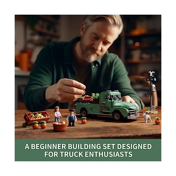 FUNWHOLE Construction avec lumières LED - Camion Agricole Jeu de maquettes de Construction 499 PCS pour Ados et Adultes avec 