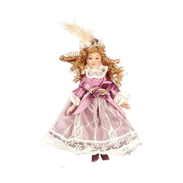 Melody Jane Poupées Victorien Petite Fille en Robe Rose Miniature 1:12 Porcelaine People