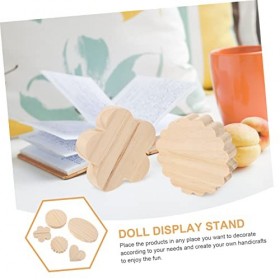Toyvian 5 Pcs Pièce De Bois Cheville De Base Affichage De Poupée Base en Bois Pièces en Bois Blocs De Bois Inachevés Présento
