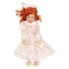 Melody Jane Maison de Poupées Victorien Petite Fille avec Boucles en Robe Rose Porcelaine Personnages