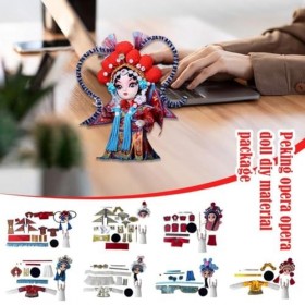 Poupée dopéra de Pékin de style chinois - Cadeau - Produit inachevé - Opéra de Pékin - Artisanat - N1F9 - Kit folklorique