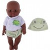 Reborn Baby Dolls Africa réaliste bébé Jouet à Vie bébé poupée bébé Reborn Babies en Vinyle Nouveau-né avec Tenues Grenouille