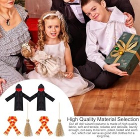 Vêtements de poupée de magicien dHalloween – Robe de magicien et écharpe – Vêtements delfe réalistes pour fête, Noël Zonewd