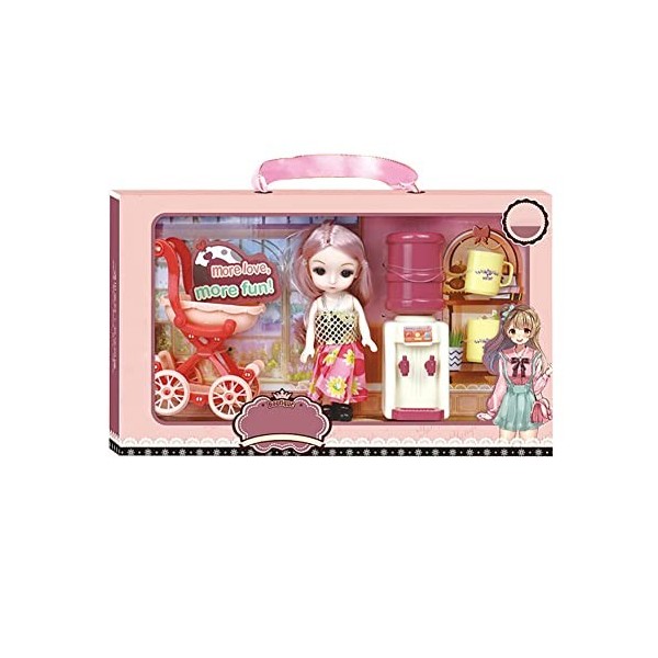 JAWSEU Coffret Poupée, Poupée Fille, Mini Poupée Princesse Jouet de Fille, Ensemble de Mini-poupée, Poupée Princesse Jeu de P