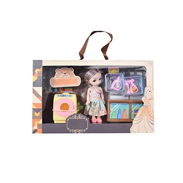 JAWSEU Coffret Poupée, Poupée Fille, Mini Poupée Princesse Jouet de Fille, Ensemble de Mini-poupée, Poupée Princesse Jeu de P