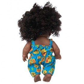 Uteruik Poupée noire de 20,3 cm - Poupée africaine américaine avec bandeau - Cadeau danniversaire de Noël pour tout-petits g