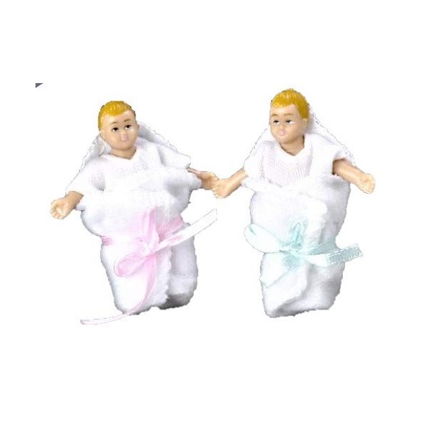 Maison De Poupées Miniature 1:12 Échelle Personnages Jumeaux Bébés Petit Bébé Boy & Fille