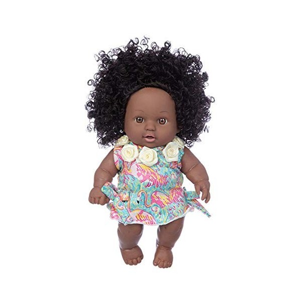 Uteruik Poupée noire de 20,3 cm - Poupée de bébé africaine américaine avec robe - Vêtements pour enfants - Cadeau danniversa