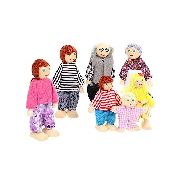 Totority 1 Set Famille Poupée Enfants Poupées Maison Poupées Famille Poupée Décorative Famille Modèles Nombre Simulation Poup