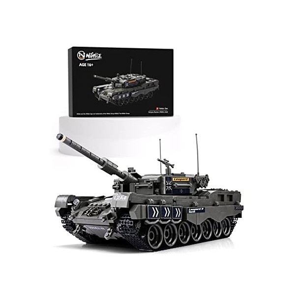 Nifeliz Leopard 2A4 Militaire Tank Blocs de Construction, Chars allemands de la WW2 Militaire pour Adulte, Maquette de Tank C