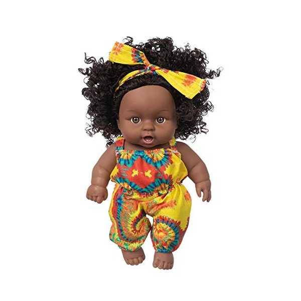 Uteruik Poupée noire de 20,3 cm - Poupée africaine américaine - Avec bandeau - Cadeau danniversaire - Cadeau de Noël pour le